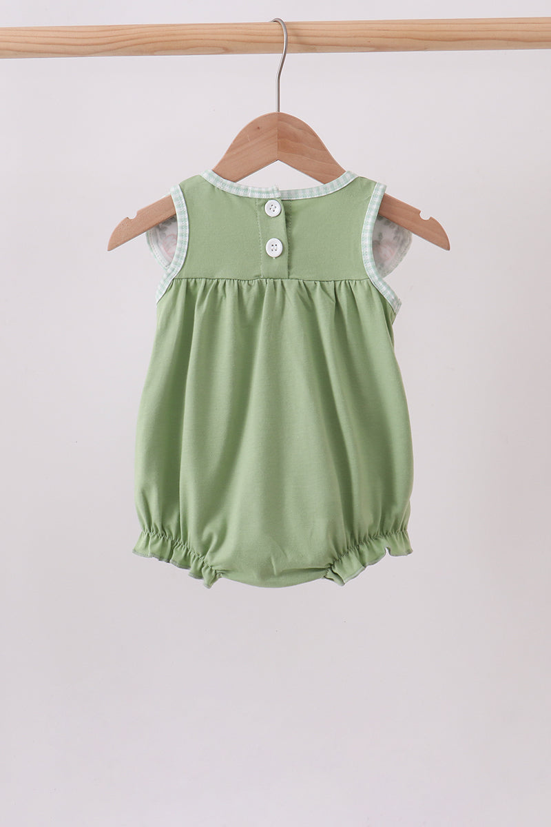 Baby Girl Sage Pumpkin Embroidered Bubble