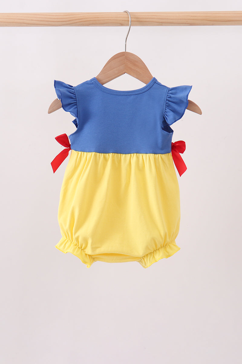Baby Girl Royal Blue & Mustard Character Ruffle Bubble