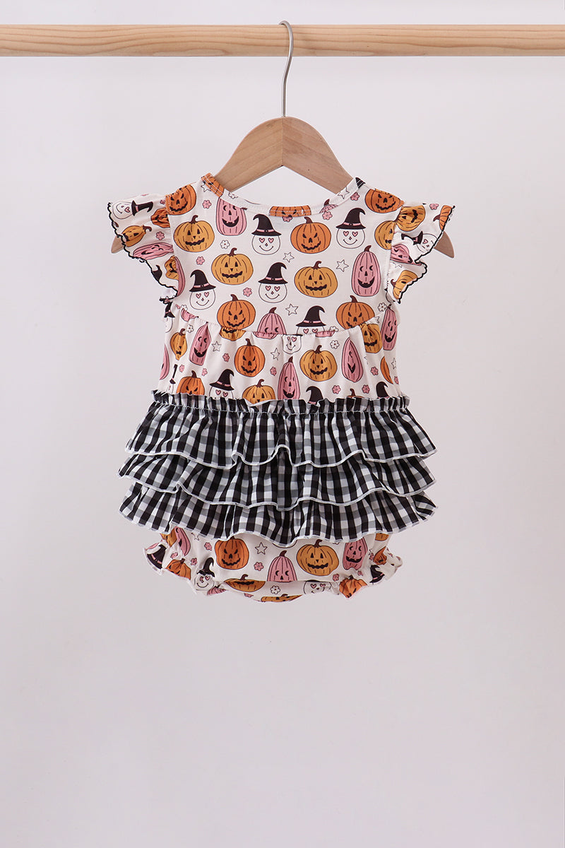 Baby Girl Pumpkin Ruffle Bubble