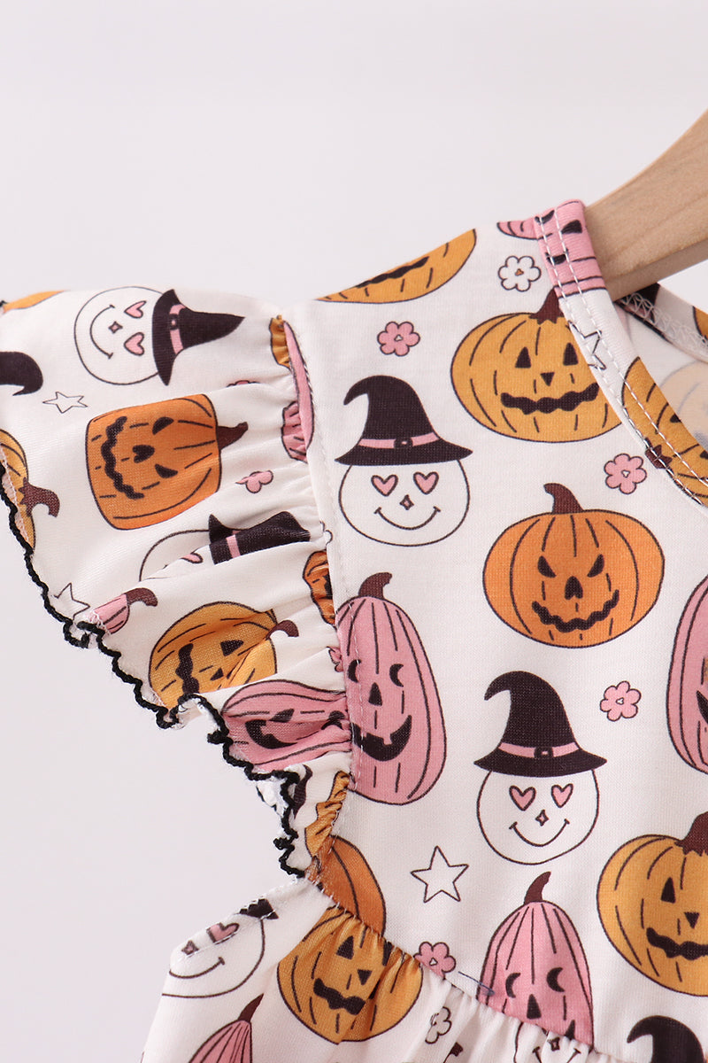 Baby Toddler Pumpkin Ruffle Bloomer Set