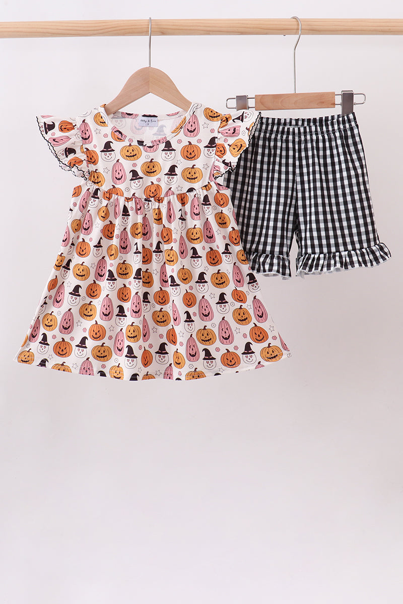Pumpkin Ruffle Shorts Set for Baby & Girls