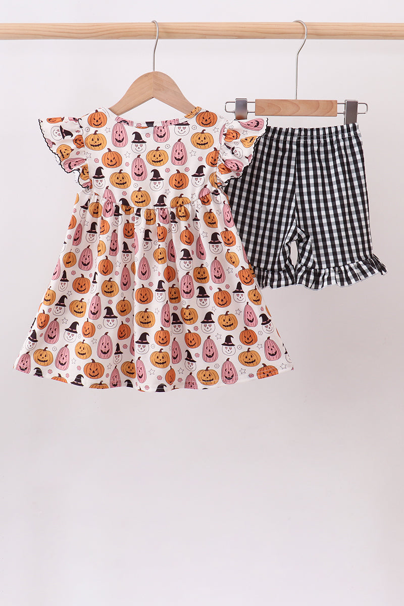 Pumpkin Ruffle Shorts Set for Baby & Girls