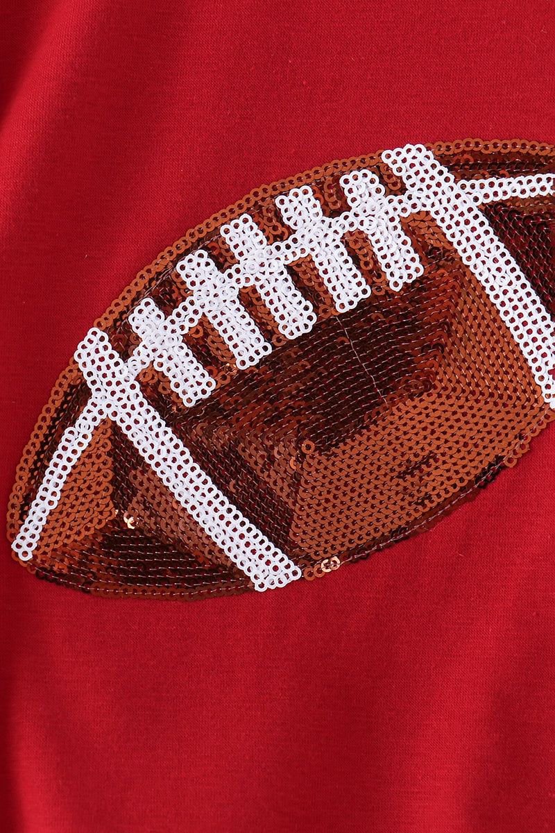 Crimson Football Sequin Bubble