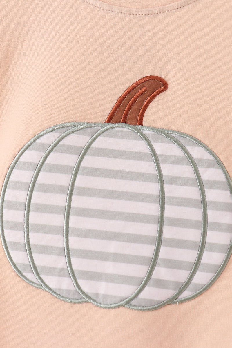 Boys Khaki Pumpkin Applique Top