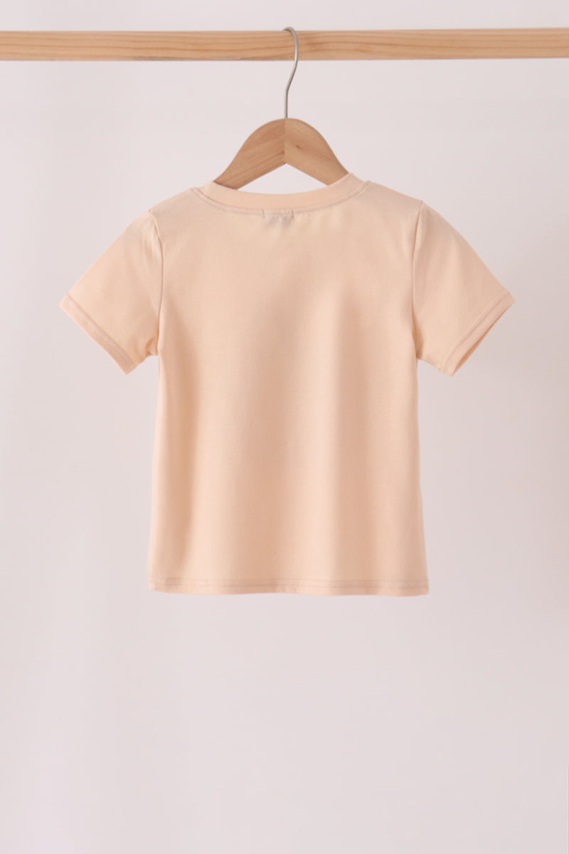 Boys Khaki Pumpkin Applique Top