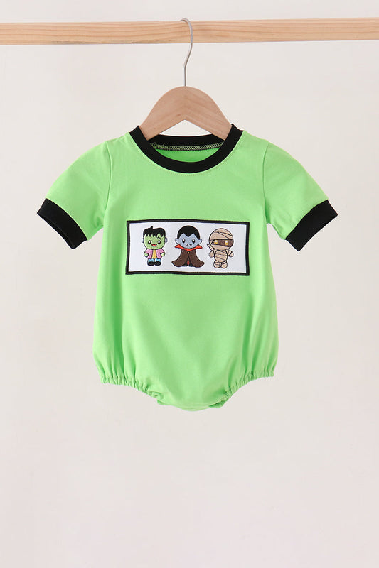 Baby Boy Green Embroidery Bubble