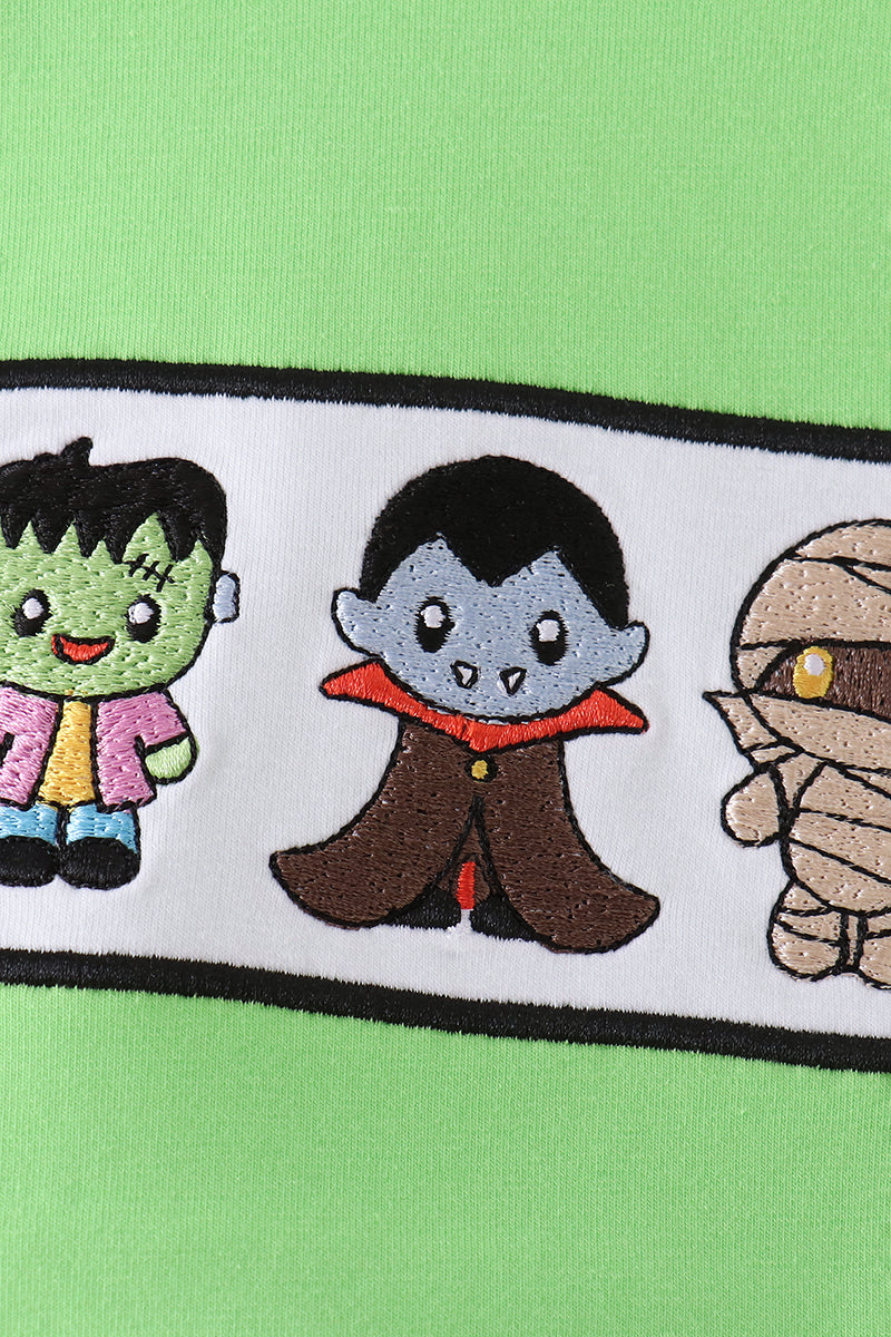 Baby Boy Green Embroidery Bubble