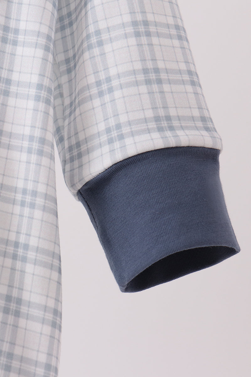Baby Boys Long Sleeve Collared Plaid Bubble