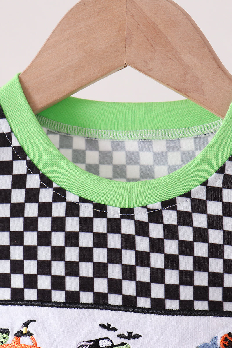 Baby Boy Checkered Monster Truck Bubble
