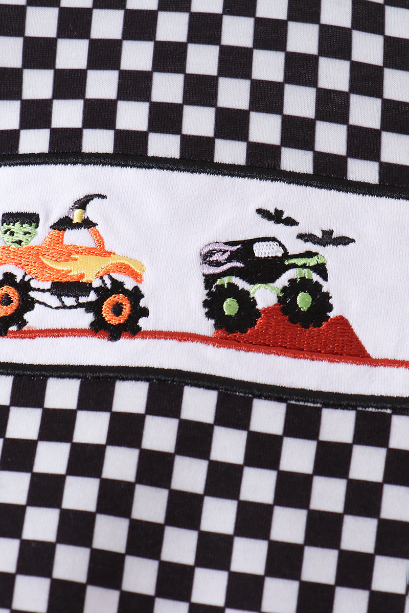 Baby Boy Checkered Monster Truck Bubble