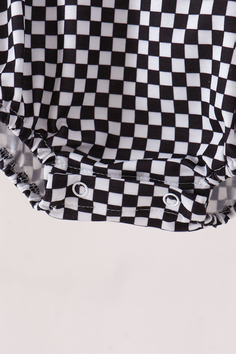 Baby Boy Checkered Monster Truck Bubble