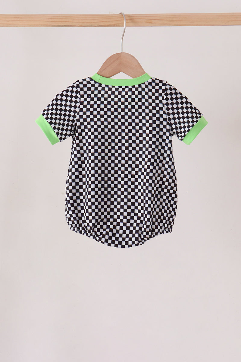 Baby Boy Checkered Monster Truck Bubble