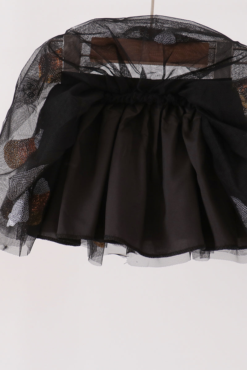 Girls Halloween Black Candy Ghost Sequin Tutu Skirt