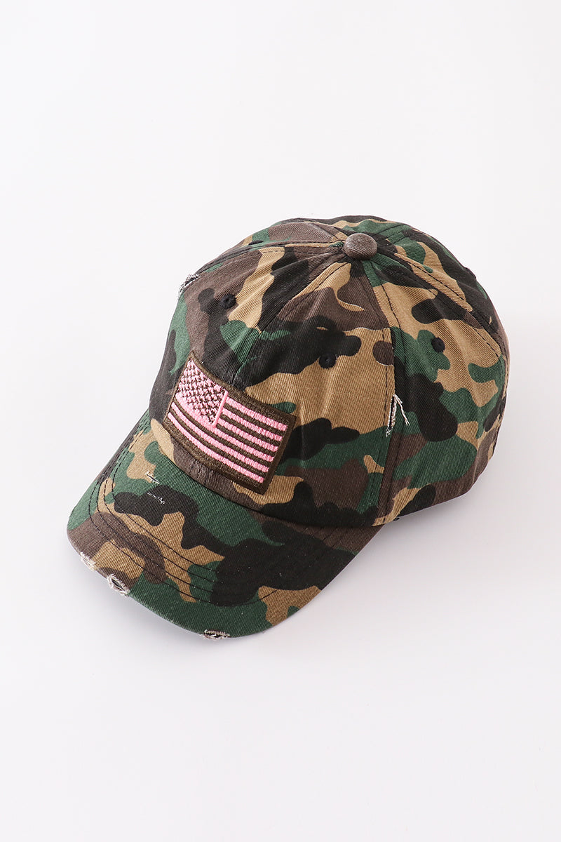 Camouflage Flag Baseball Mom & Me Hat