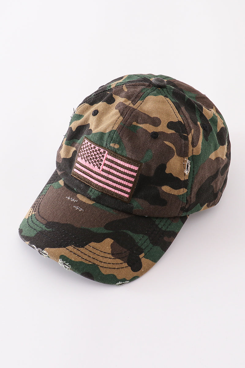 Camouflage Flag Baseball Mom & Me Hat