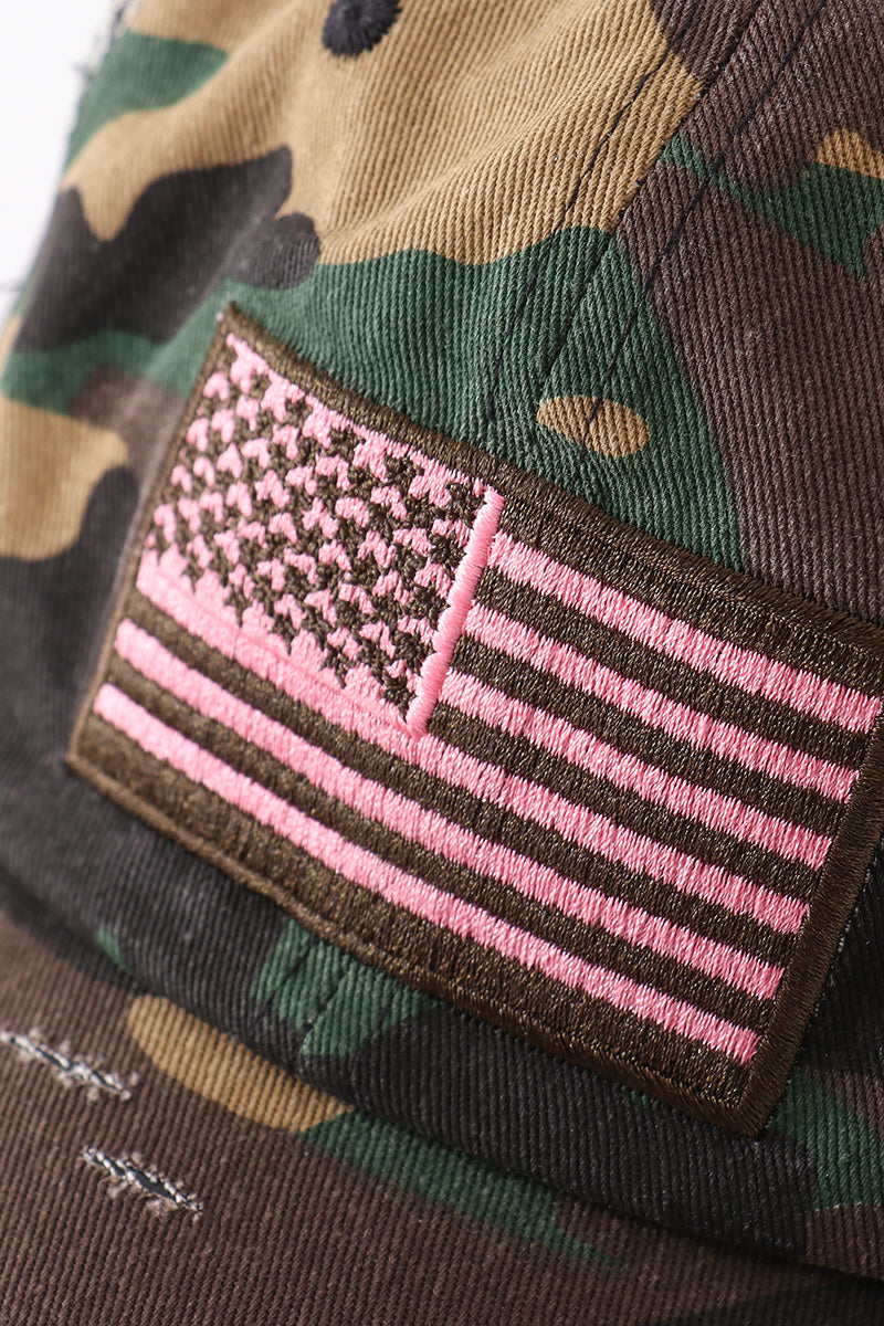 Camouflage Flag Baseball Mom & Me Hat