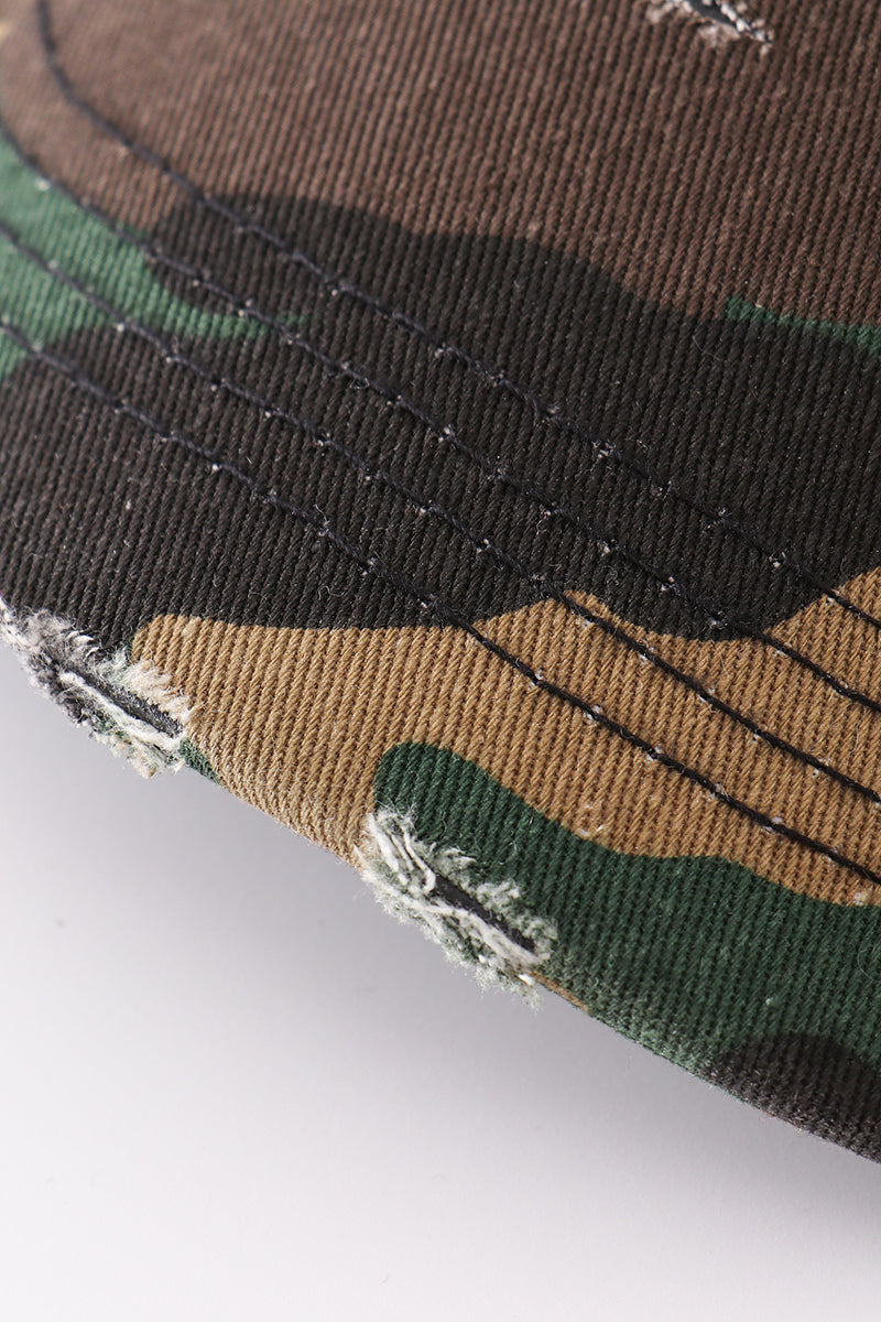 Camouflage Flag Baseball Mom & Me Hat