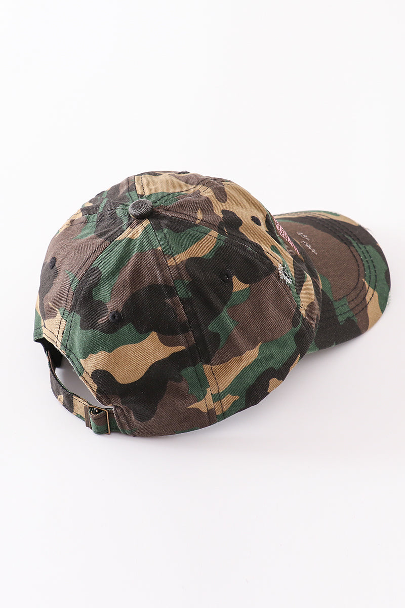 Camouflage Flag Baseball Mom & Me Hat