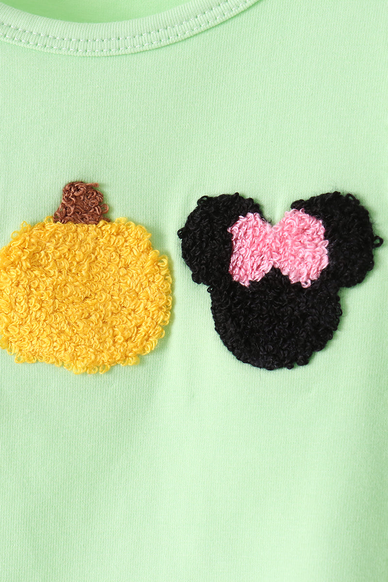 Green Mouse Character French Knot Bloomer Set