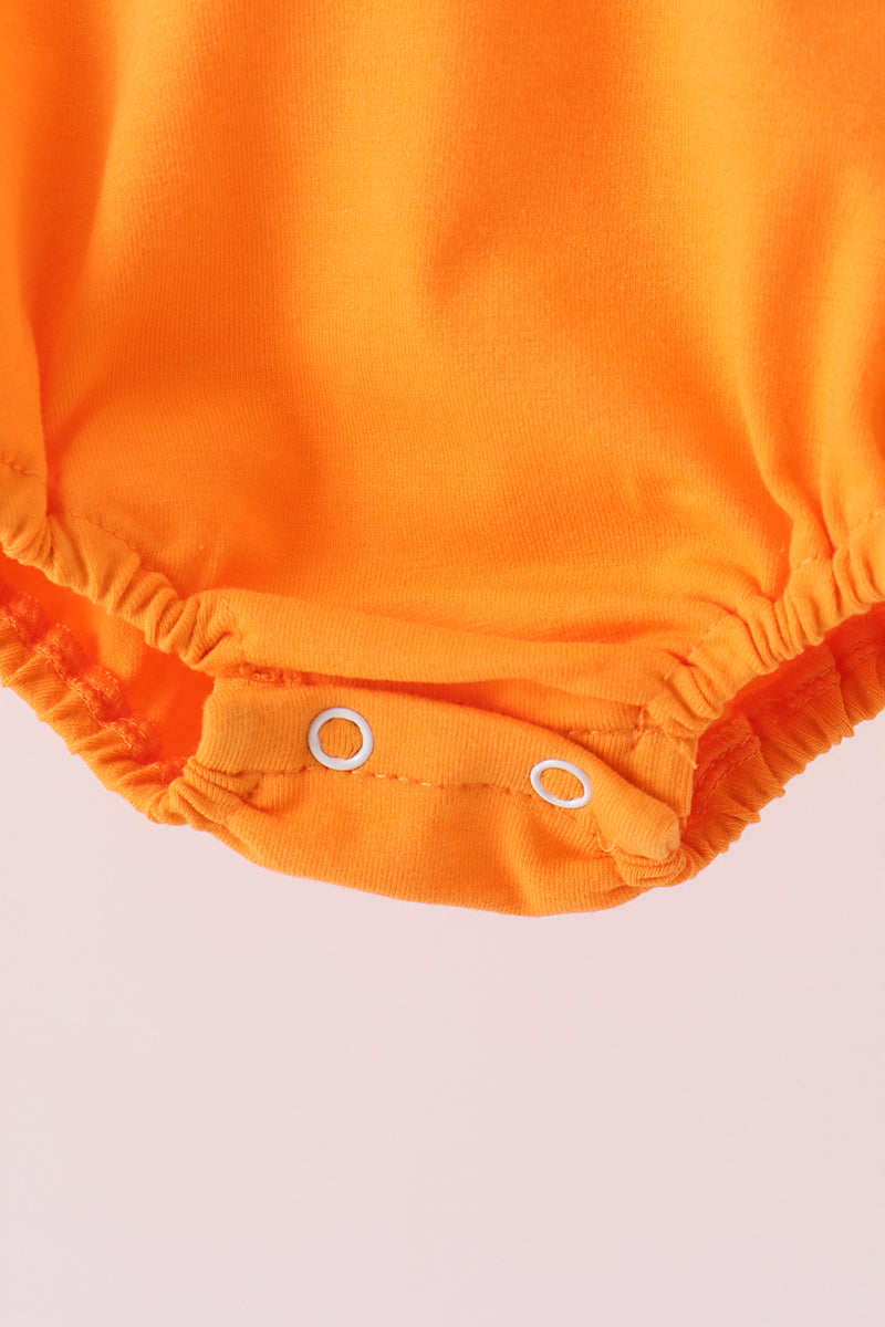 Baby Boy Orange Ghost Embroidery Bubble