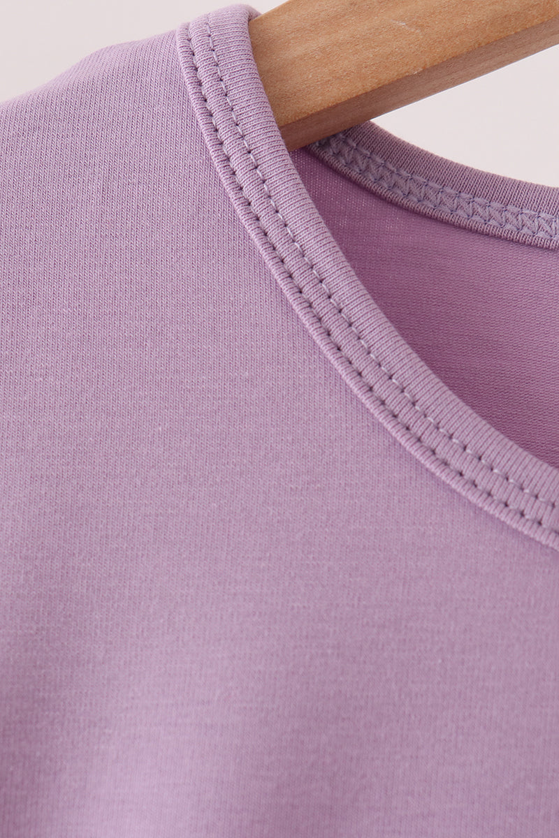 Girls Purple Goose Embroidery Top