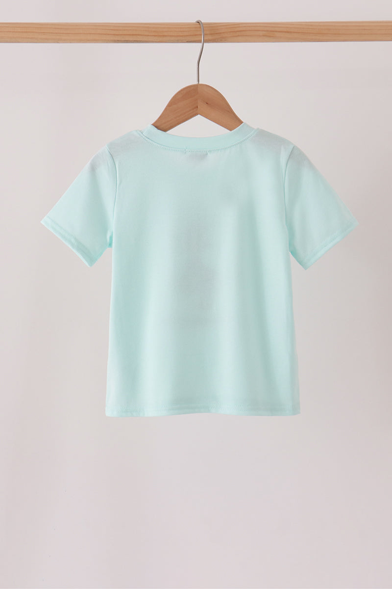 Blue Halloween Goose Embroidery Top