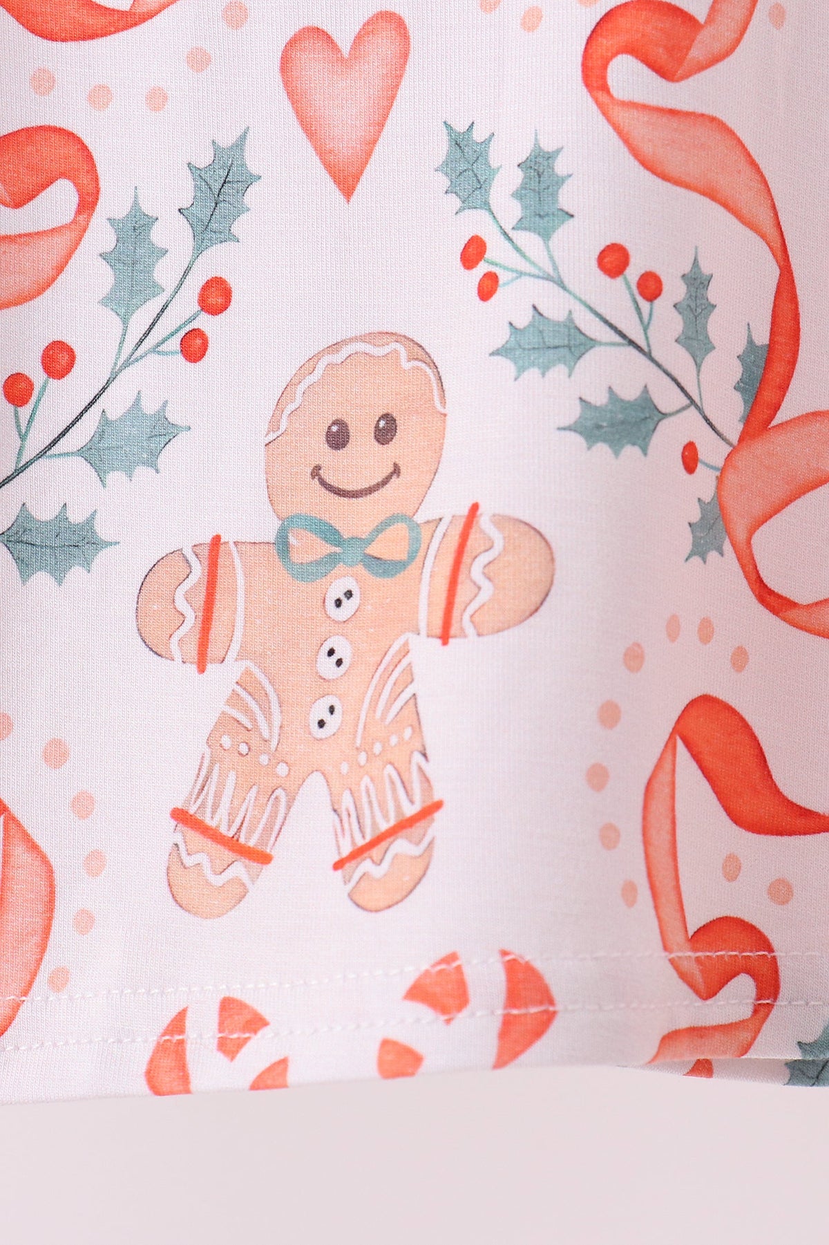 Coral Gingerbread Bamboo Ruffle Pants Set