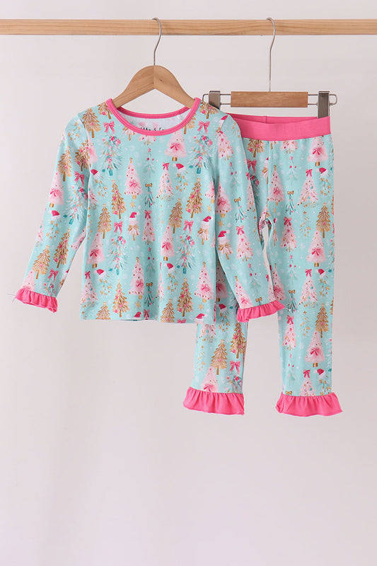 Green Christmas Tree Bamboo Pajama Set