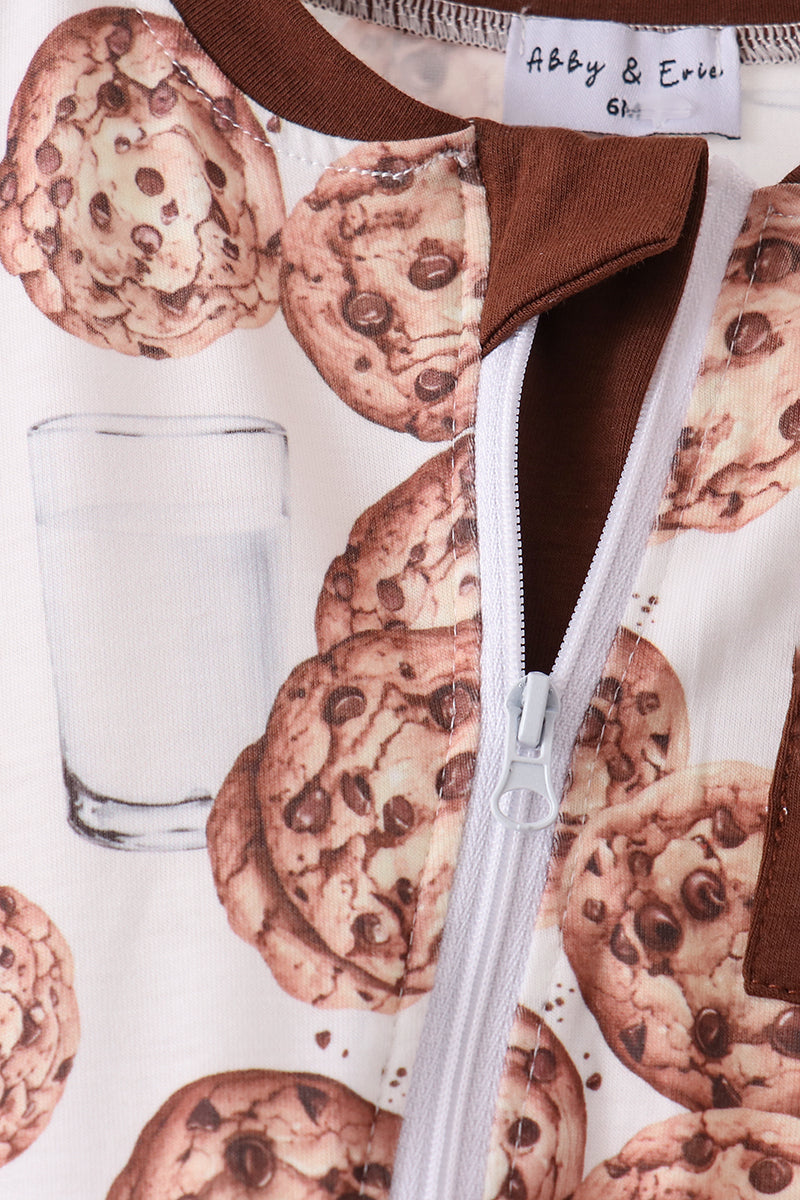 Milk Cookie Print Romper