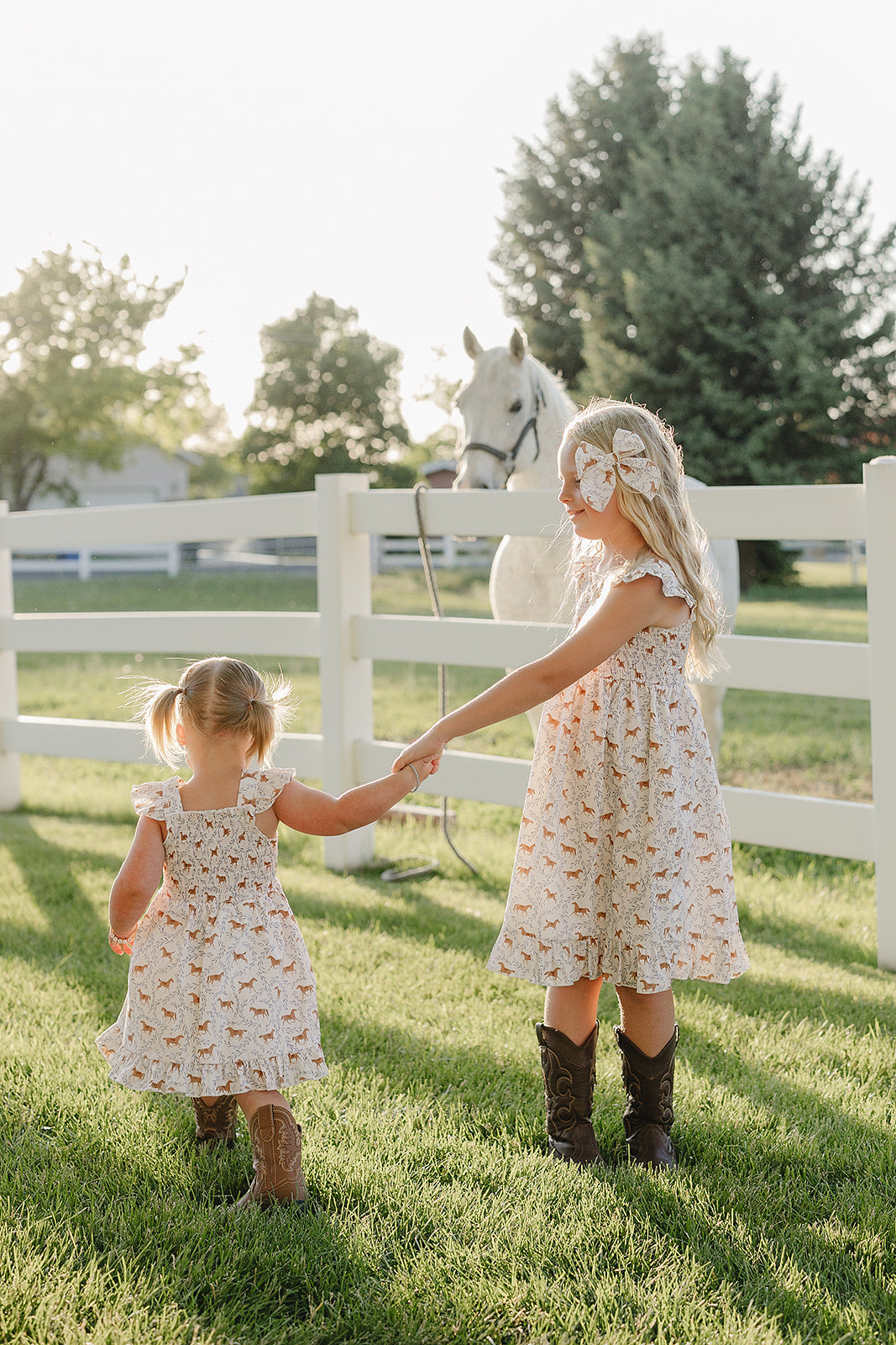 Baby & Girls Pony Smocked Dress