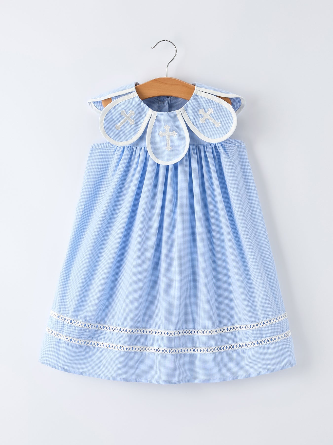Blue Petal Peter Pan Collar Dress for Girls