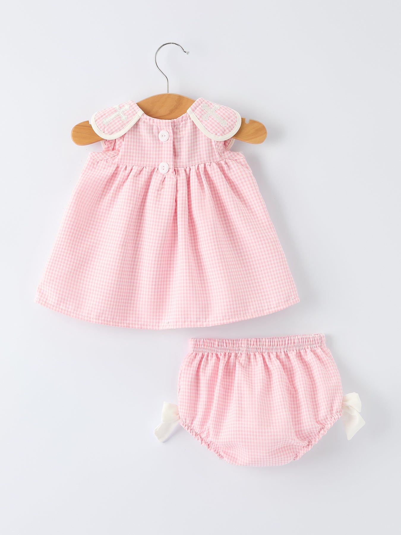 Pink Smocked Church Baby Girls Bloomer Set