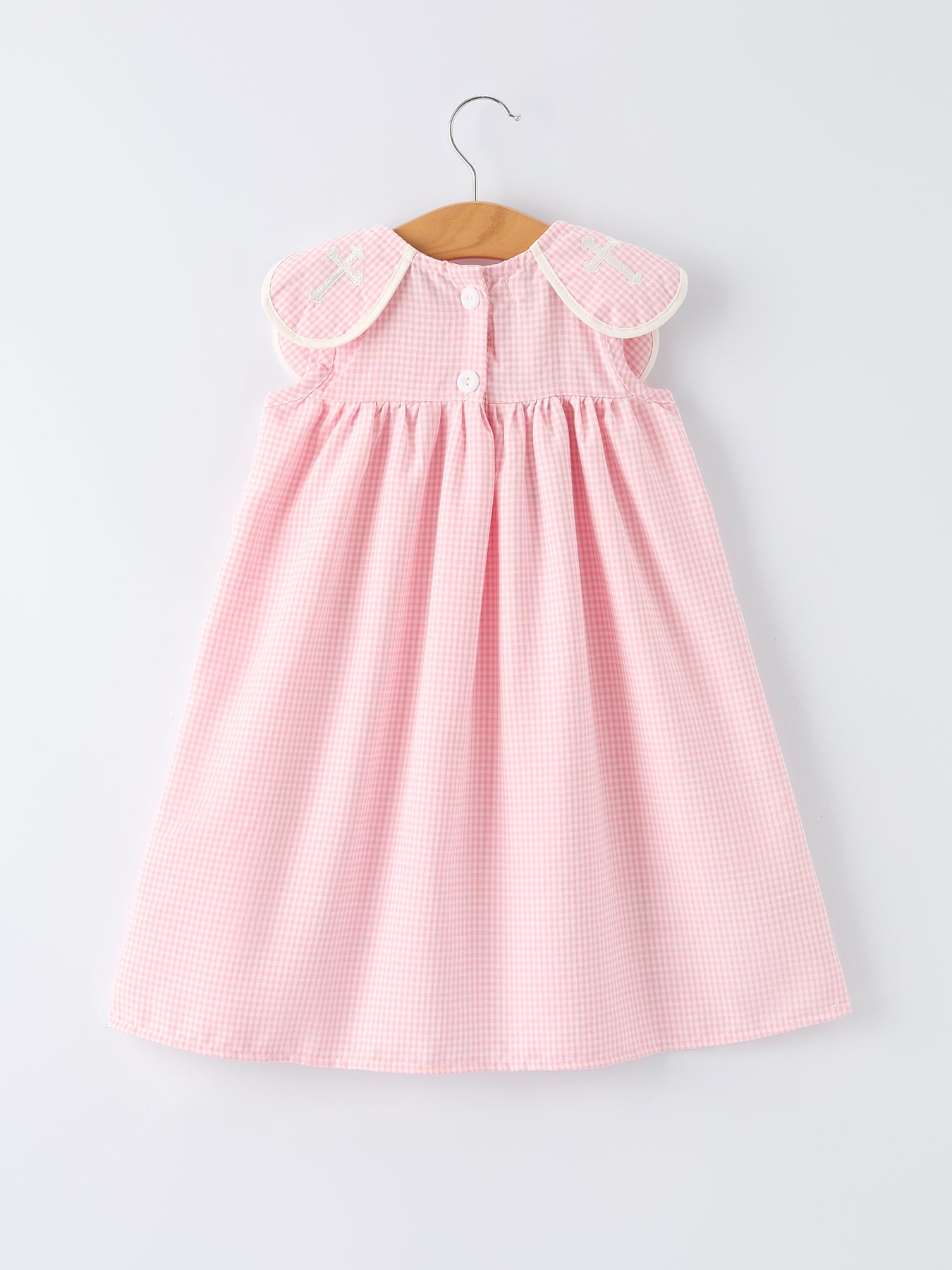 Pink Smocked Church Girls Dress