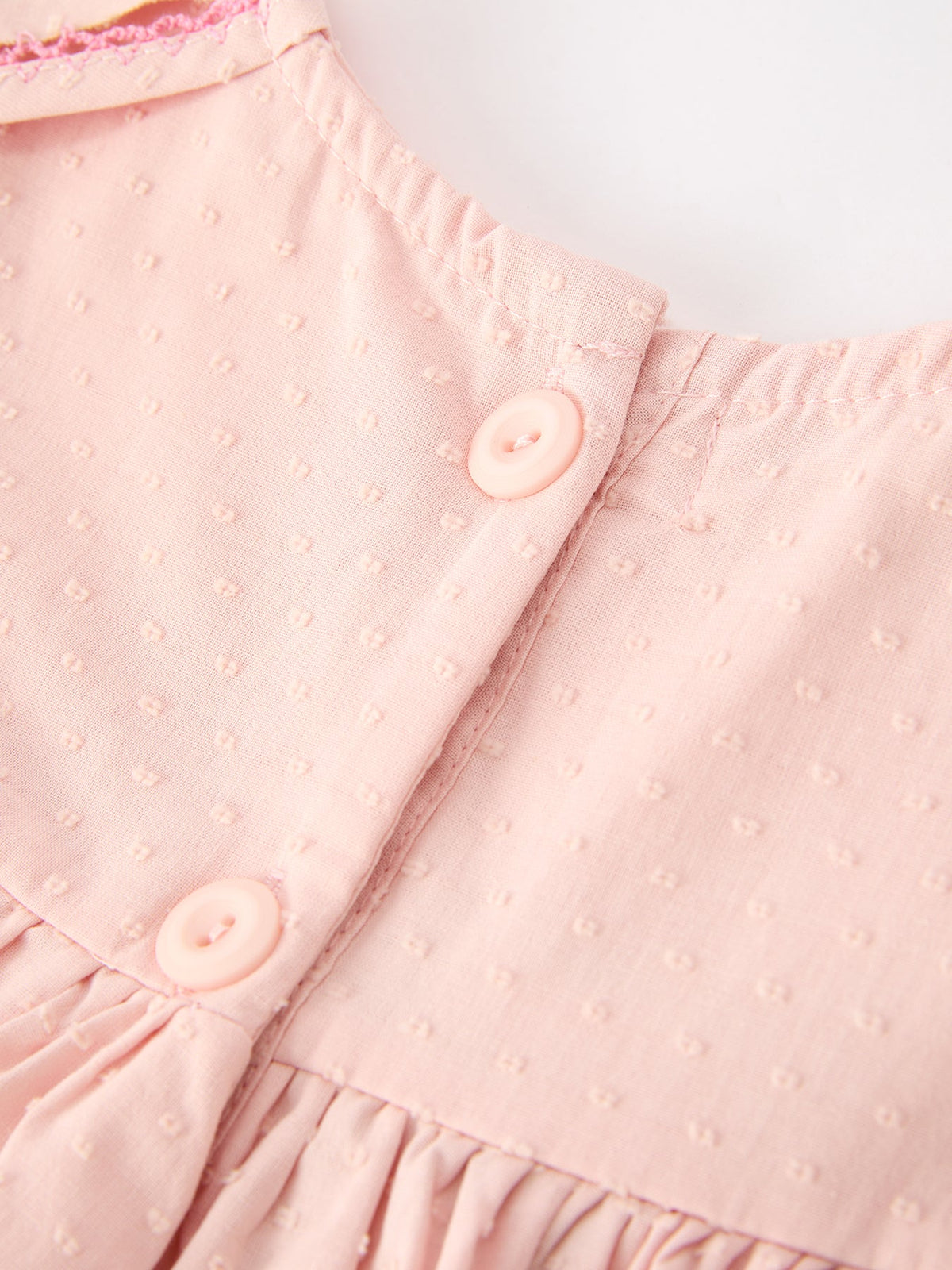 Fall Girl Pink Floral Embroidered Peter Pan Collar Dress