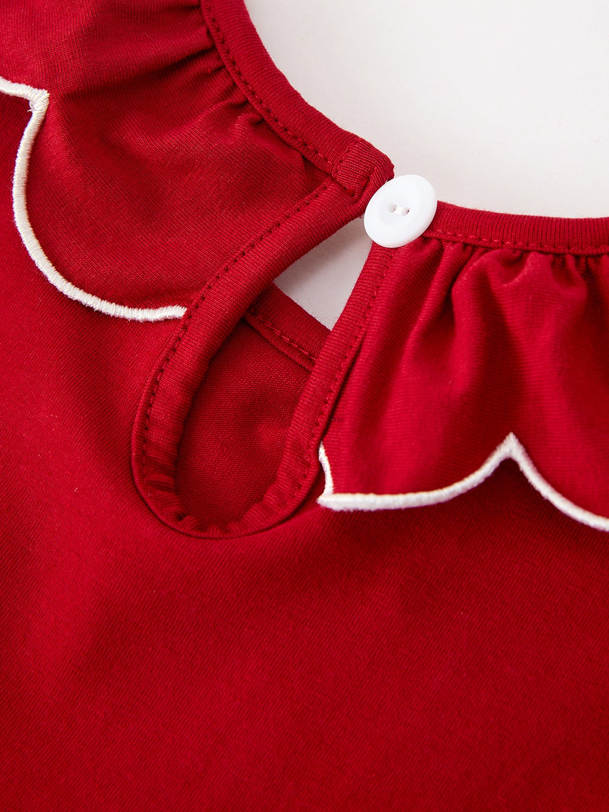 Girls Christmas Reindeer Smocked Red Bow Dress
