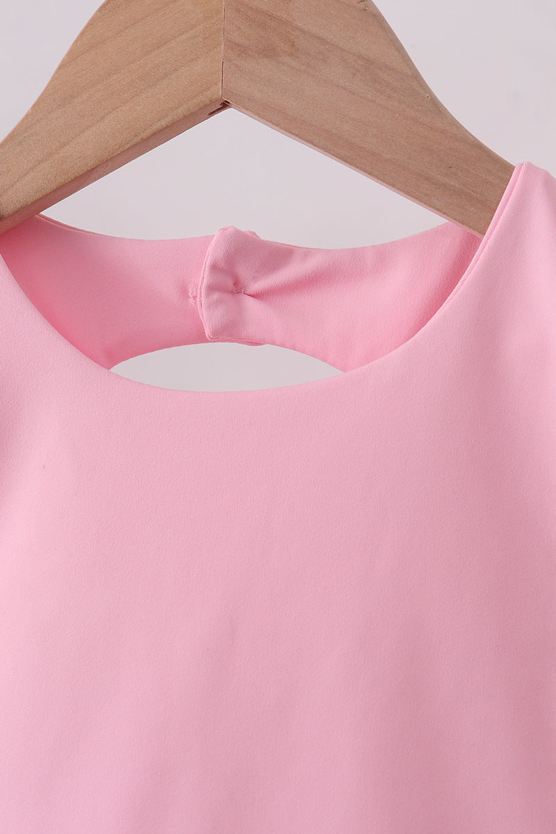 Girls Pink Scalloped Active Skorts Set