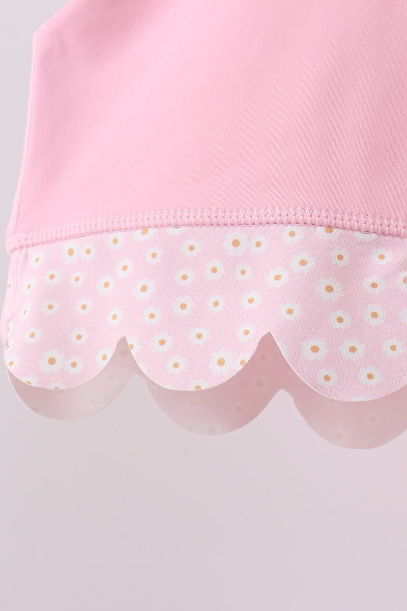 Girls Pink Scalloped Active Skorts Set