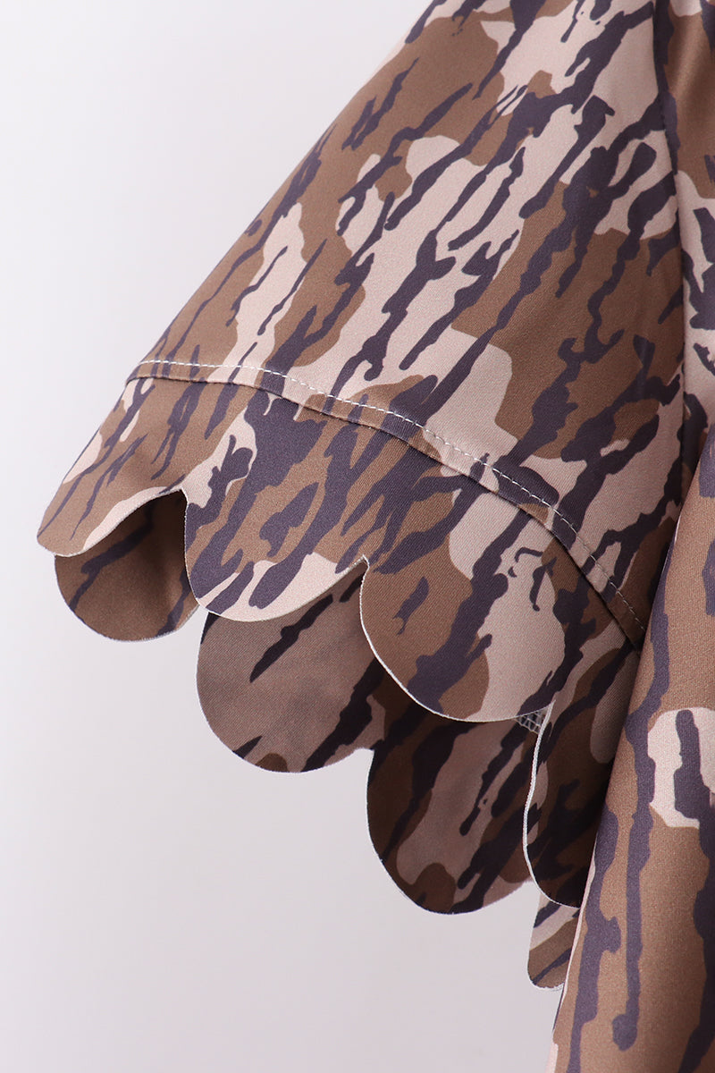 Camo Scalloped Mom & Me Shorts Set