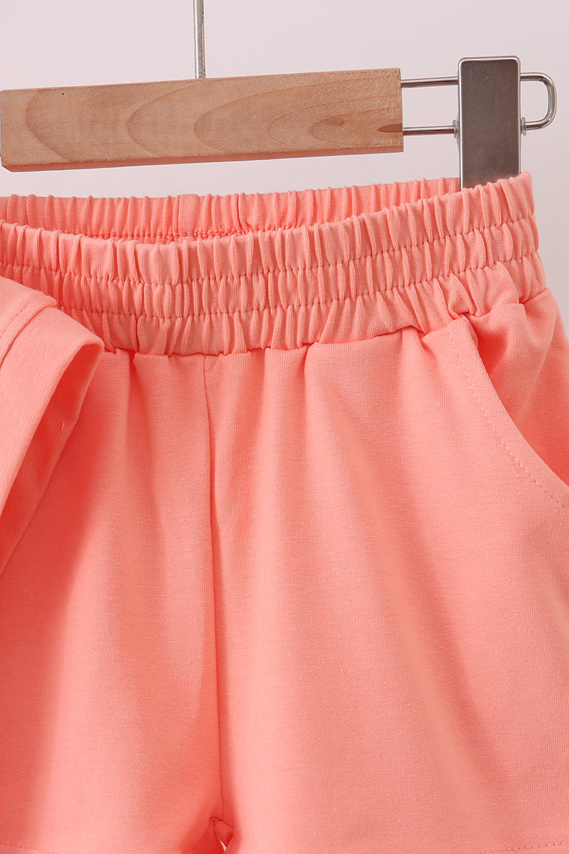 Girls Coral Scalloped Polo Set