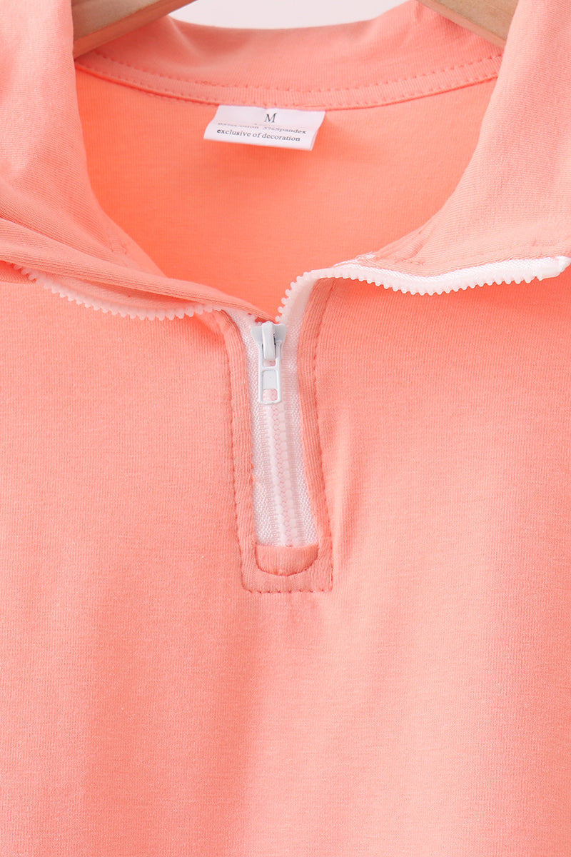 Girls Coral Scalloped Polo Set