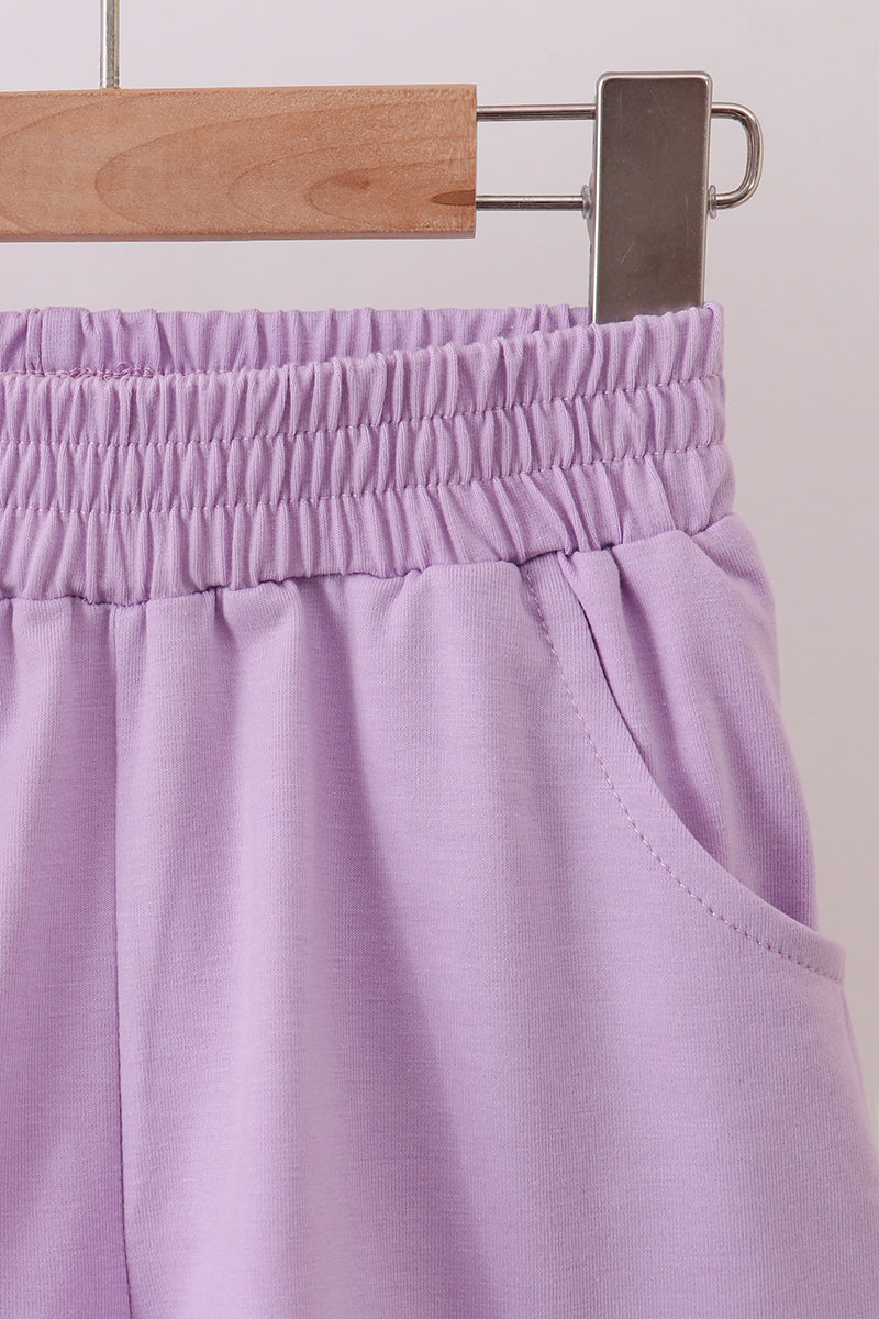 Girls Lavender Scalloped Polo Set