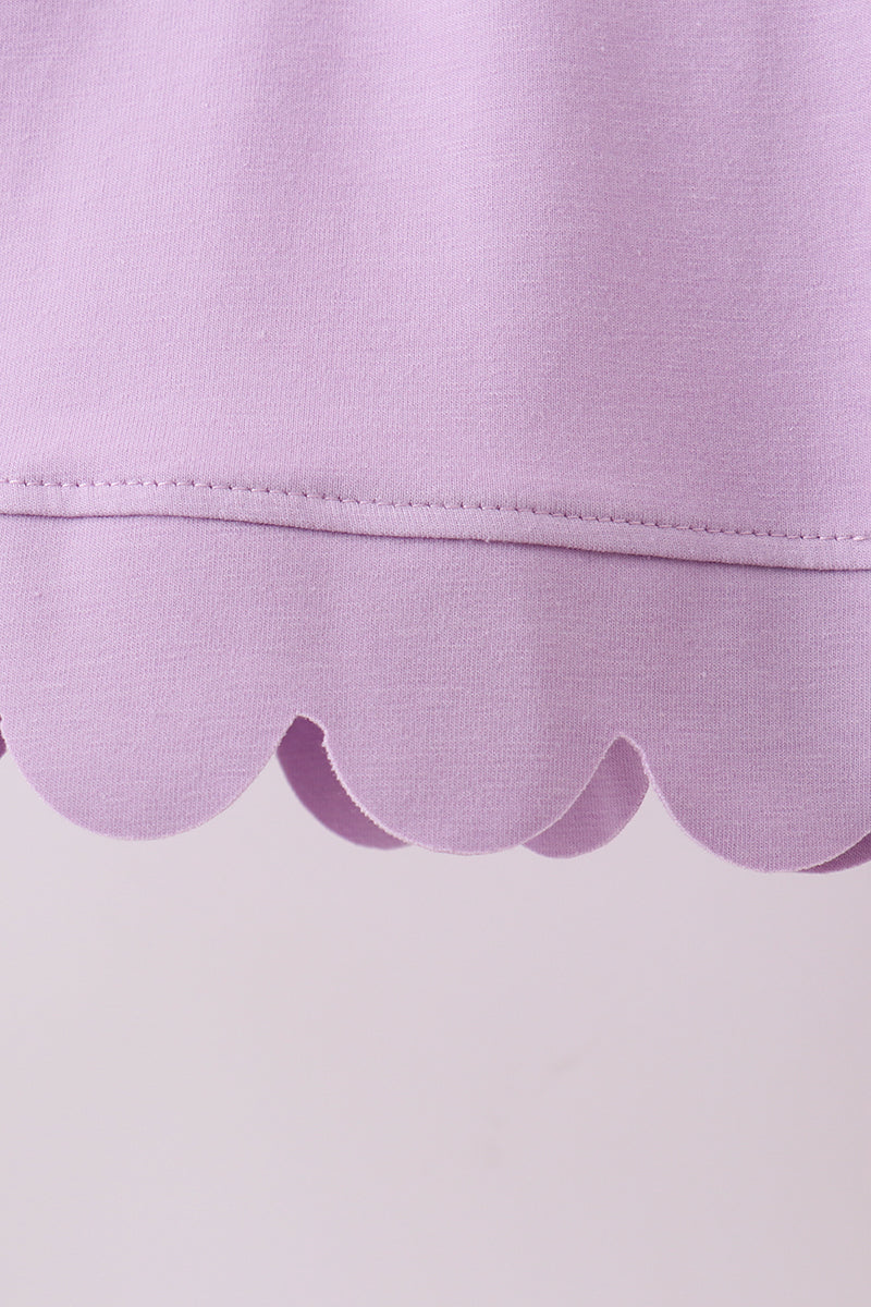 Girls Lavender Scalloped Polo Set