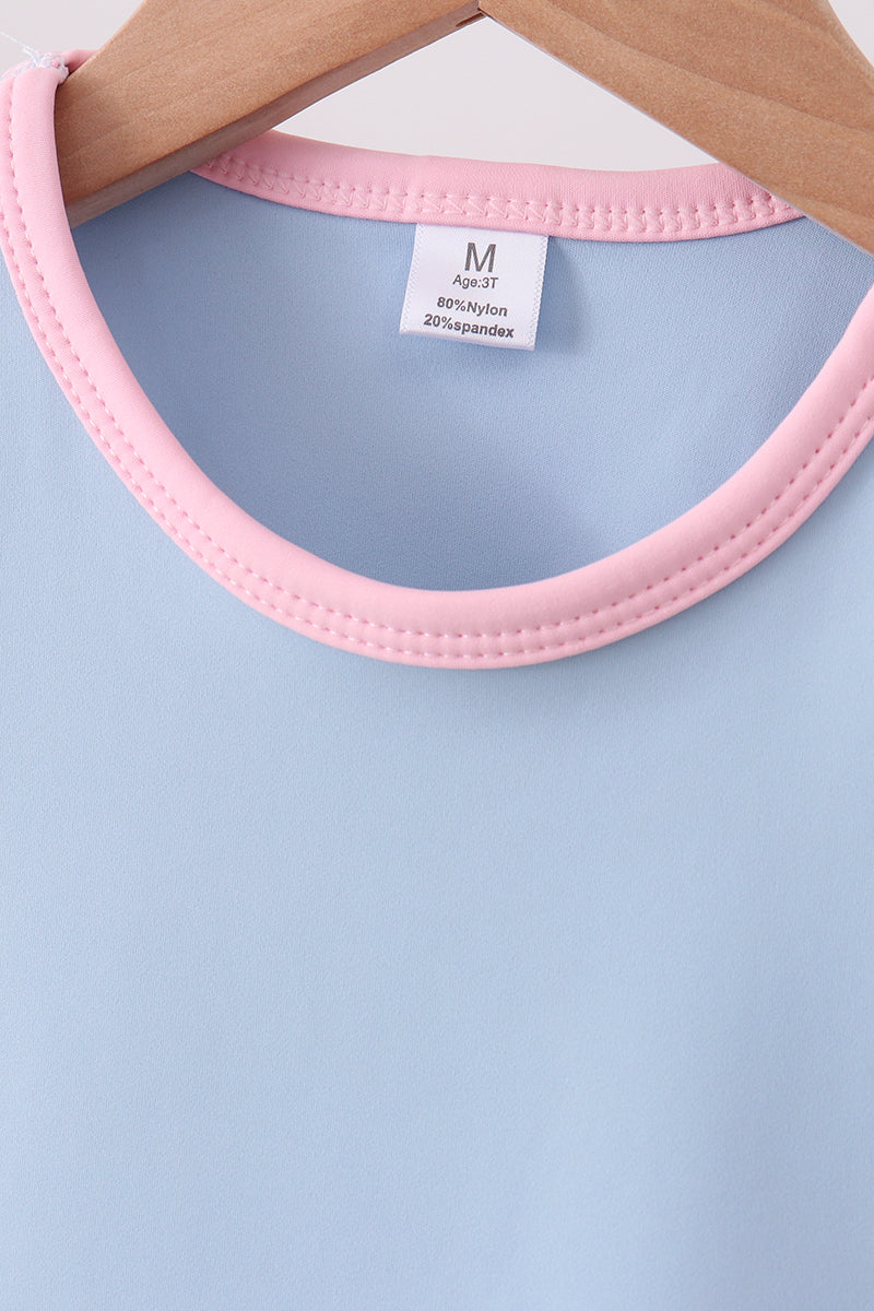 Girls Blue Performance Scalloped Skorts Set