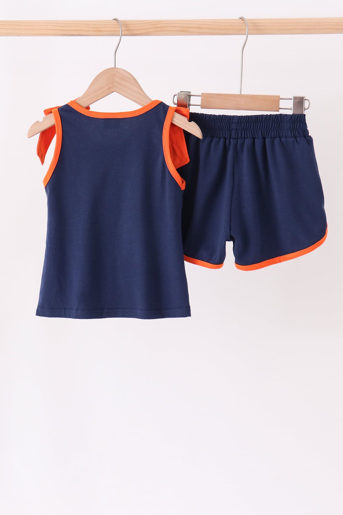 Girls Navy Auburn Active Shorts Set