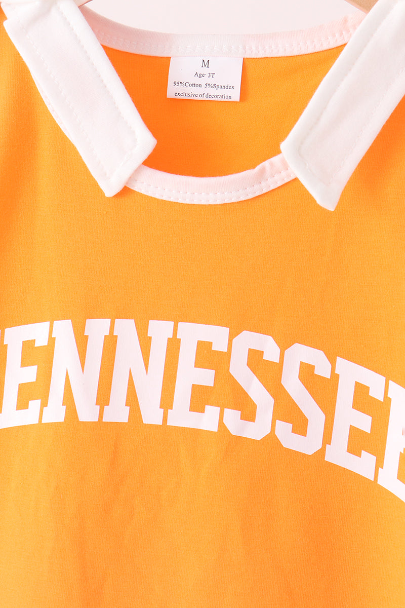 Girls Orange Active Shorts Set Tennessee