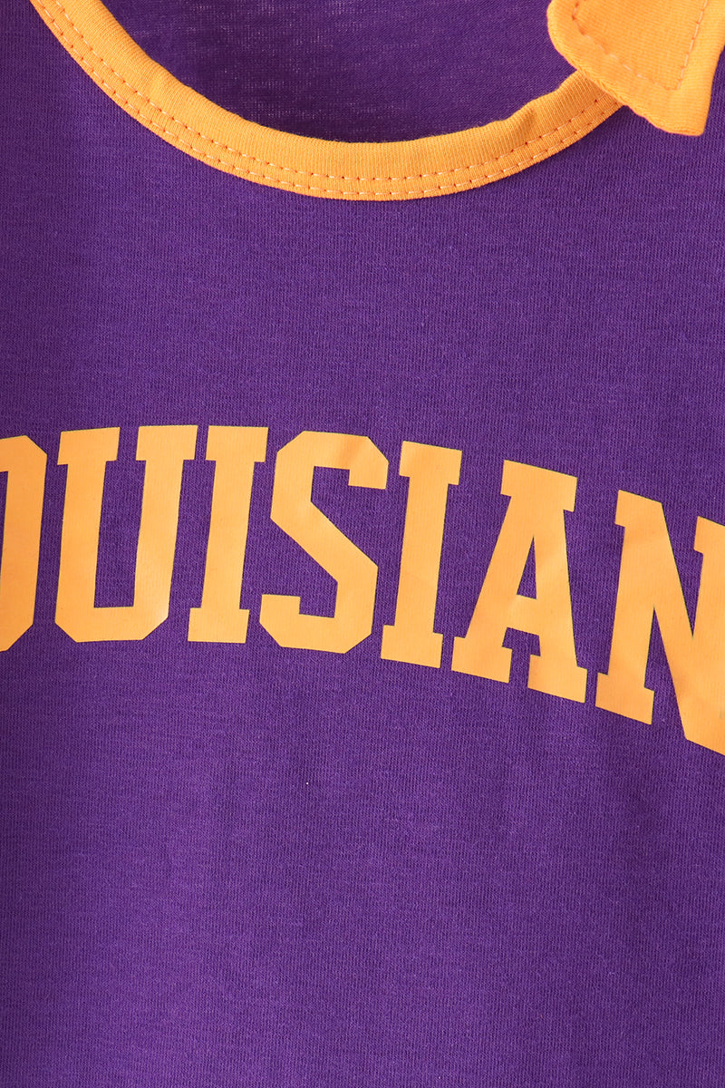 Girls Purple LSU Active Shorts Set
