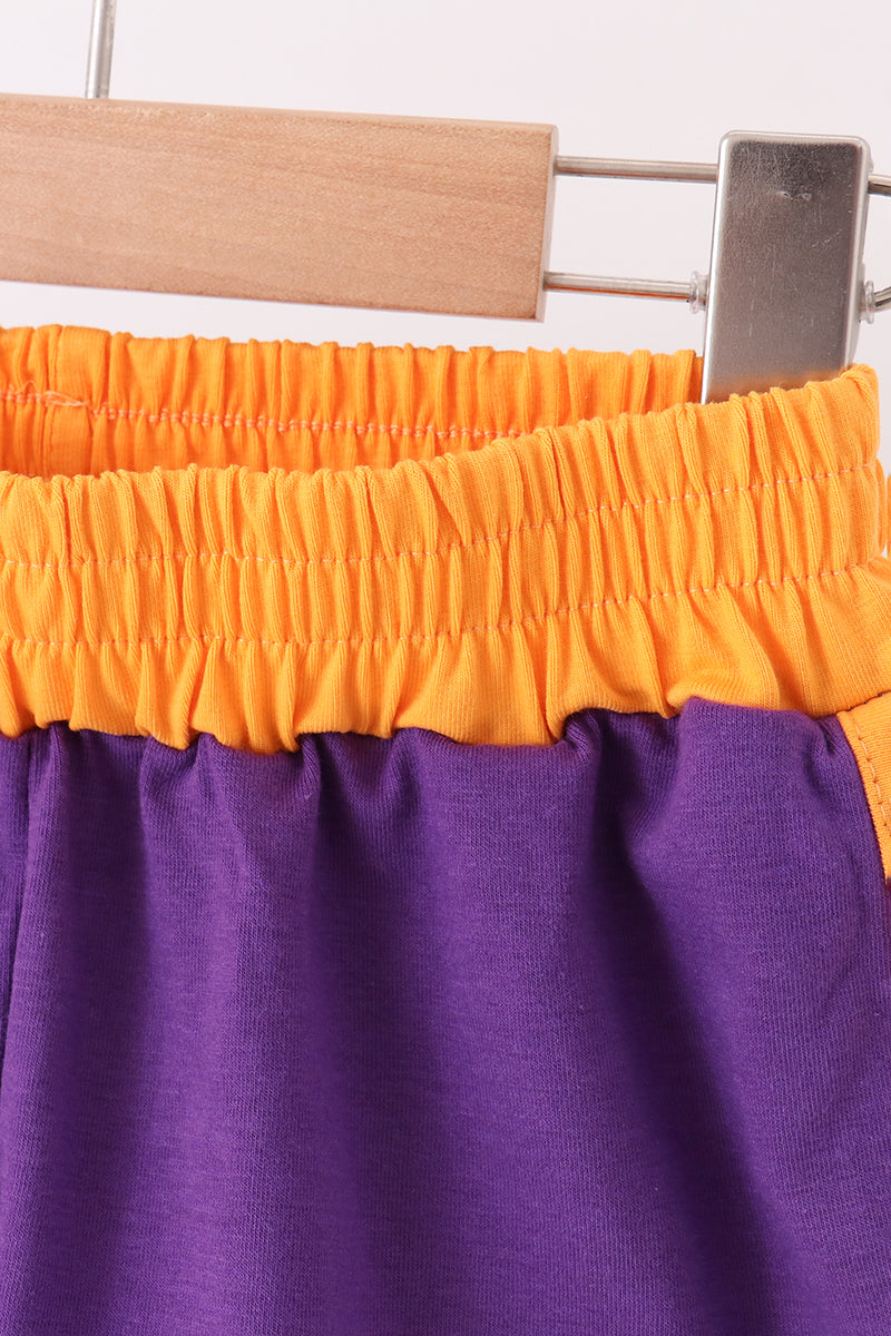 Girls Purple LSU Active Shorts Set