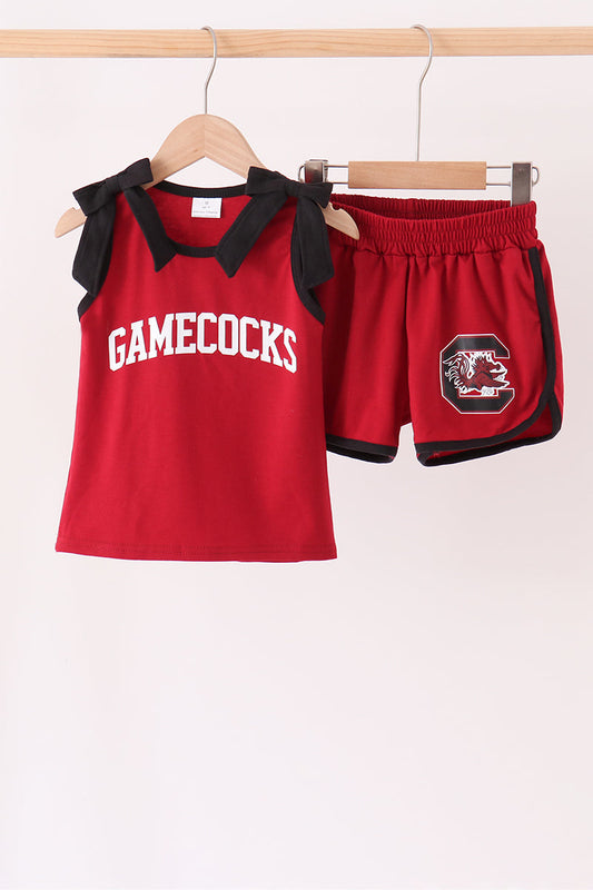 Girls Red South Carolina Gamecocks Active Shorts Set