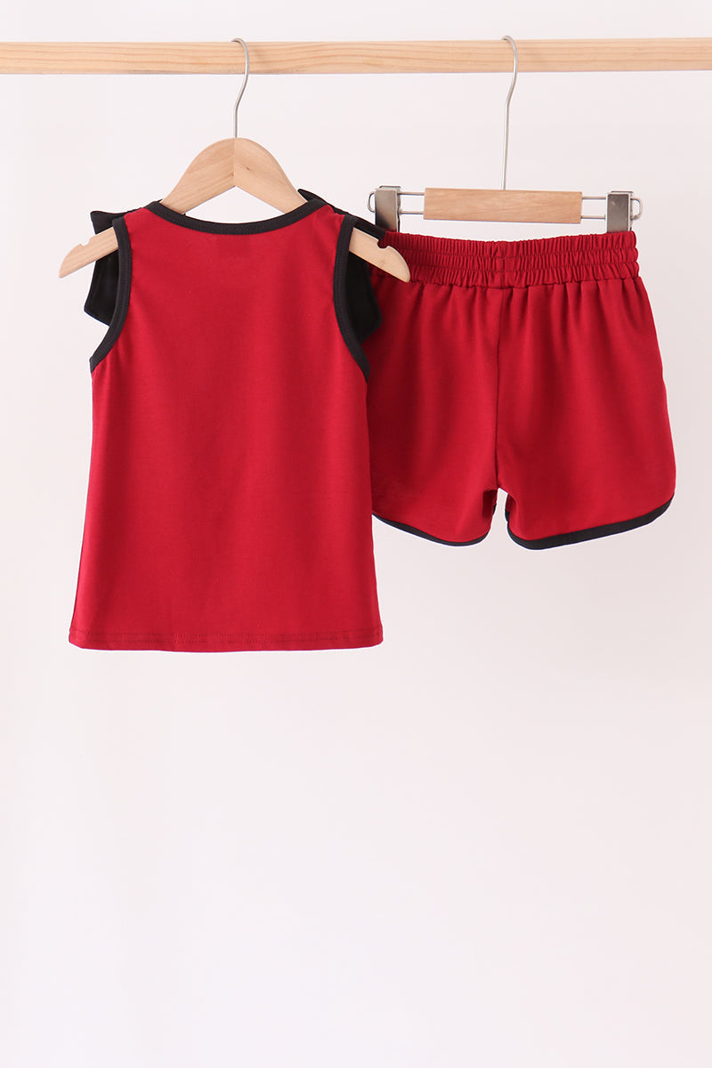 Girls Red South Carolina Gamecocks Active Shorts Set