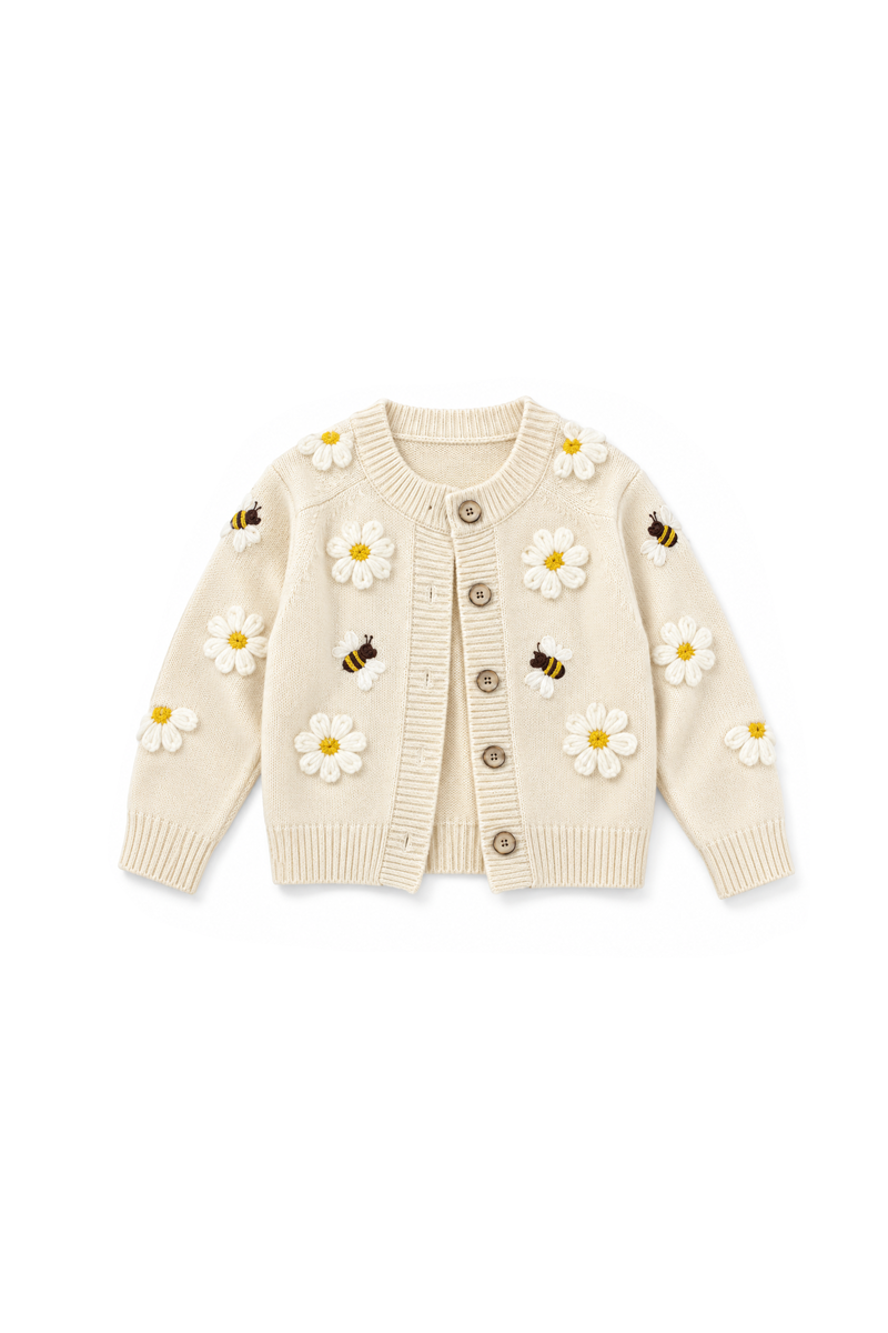 Girls Bee Daisy Cardigan Sweater